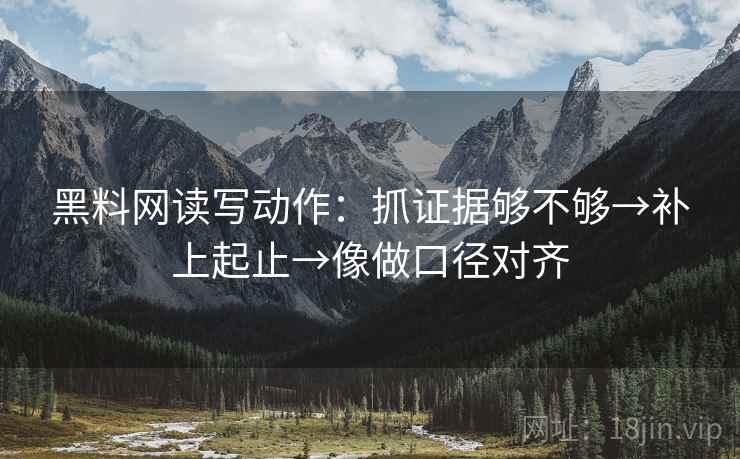 黑料网读写动作：抓证据够不够→补上起止→像做口径对齐