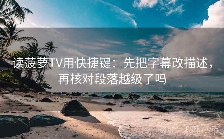 读菠萝TV用快捷键：先把字幕改描述，再核对段落越级了吗