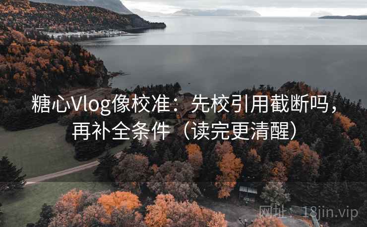 糖心Vlog像校准：先校引用截断吗，再补全条件（读完更清醒）