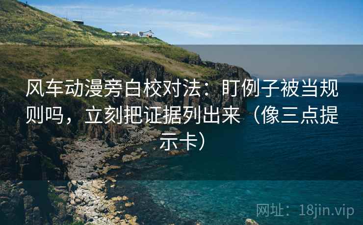 风车动漫旁白校对法：盯例子被当规则吗，立刻把证据列出来（像三点提示卡）